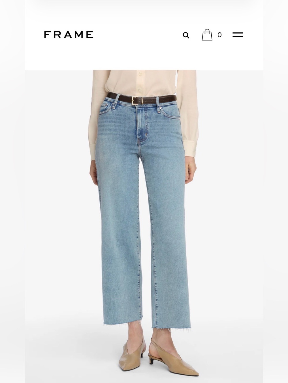 Frame Denim “la palazzo crop” frayed hem - size 27